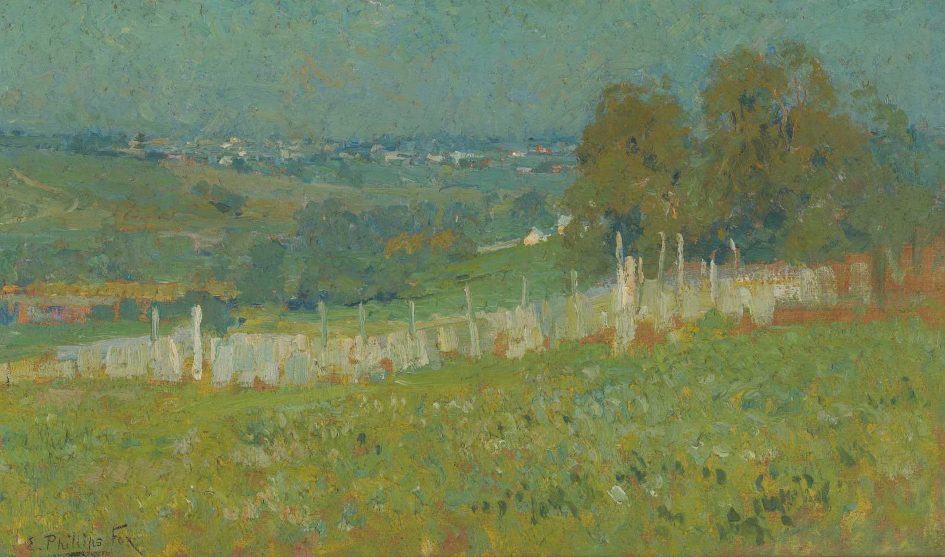 E. Phillips FOX Born: Fitzroy, Victoria, Australia 1865; Died: 1915 From Charterisville c. 1900 oil on canvas, 35.5 x 61 cm Benalla Art Gallery Collection Ledger Gift, 1993 1993.056